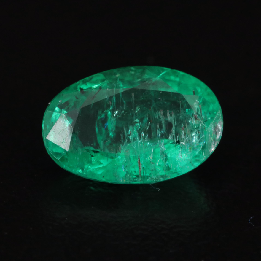 Loose 2.64 CT Oval Faceted Emerald