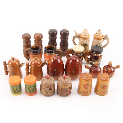 Souvenir with Other Wood, Glass, Ceramic Salt and Pepper Shakers