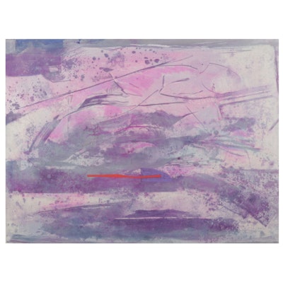 Charles Battaglini Abstract Monotype, Late 20th Century