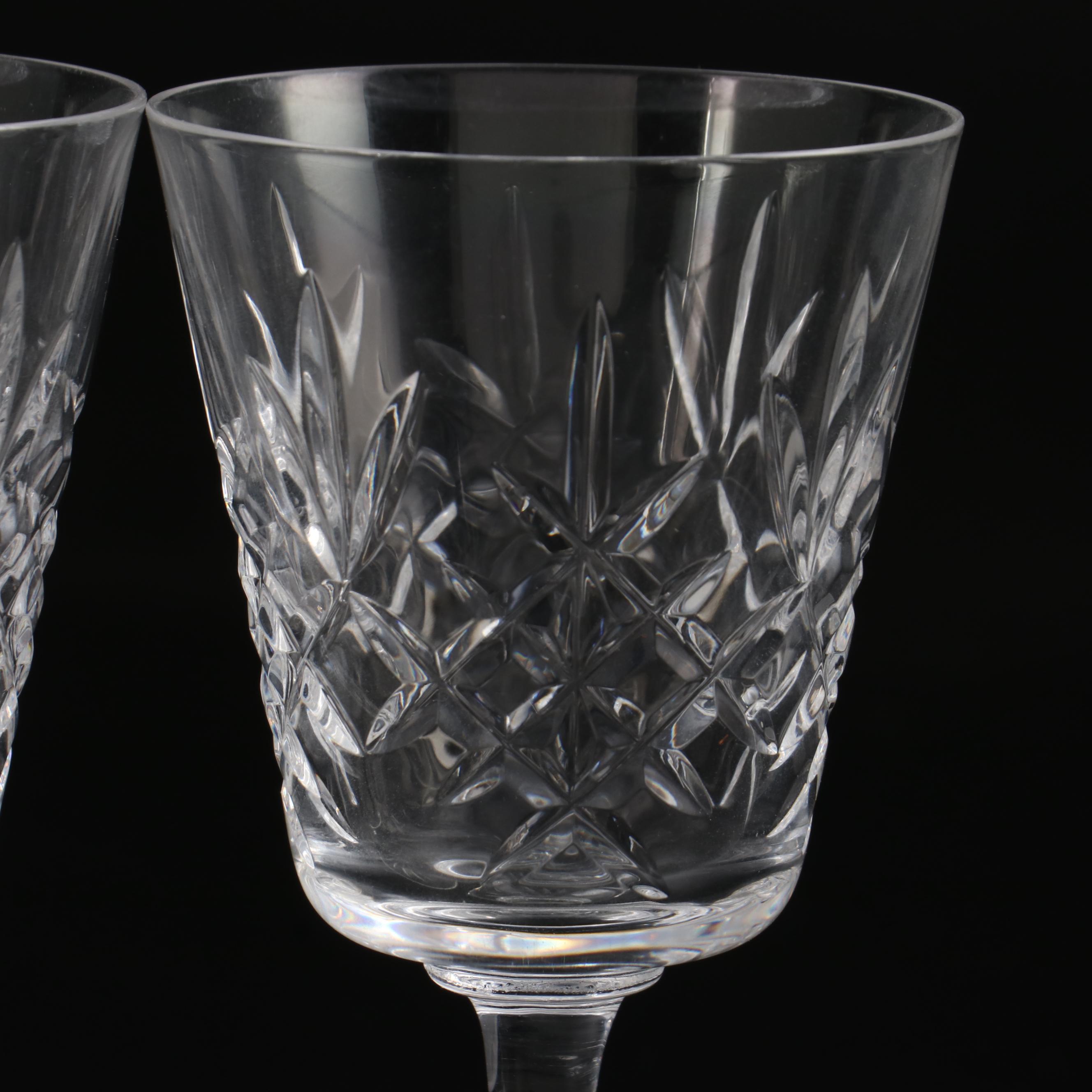 Edinburgh Crystal "Lomond" White Wine Glasses and "Tay" Old Fashioned