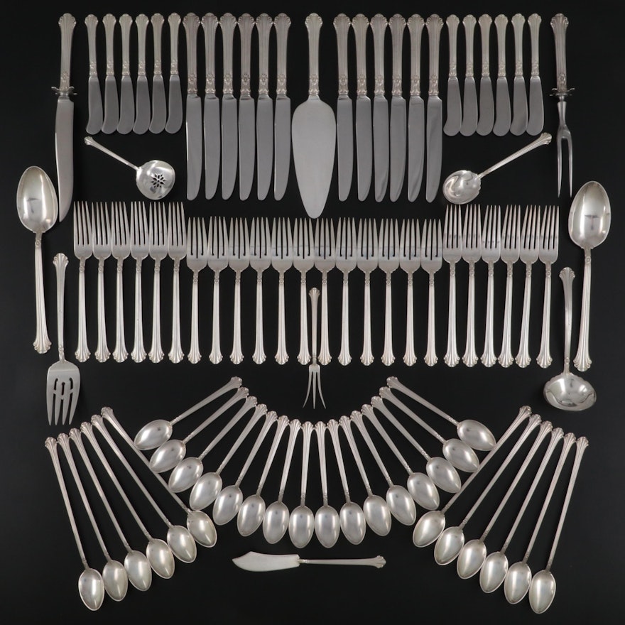 Towle "Silver Plumes" Sterling Silver Flatware, Mid to Late 20th Century