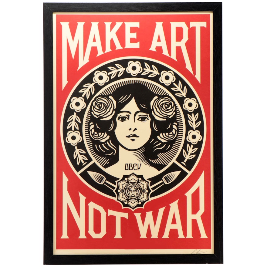 Shepard Fairey Offset Print "Mark Art Not War," 2022