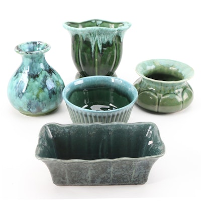 Hull, Brush McCoy and Other Glazed Ceramic Planters and Vases, Mid-20th Century
