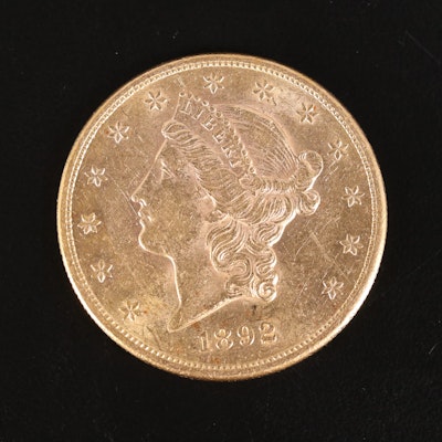 1892-S Liberty Head $20 Gold Coin