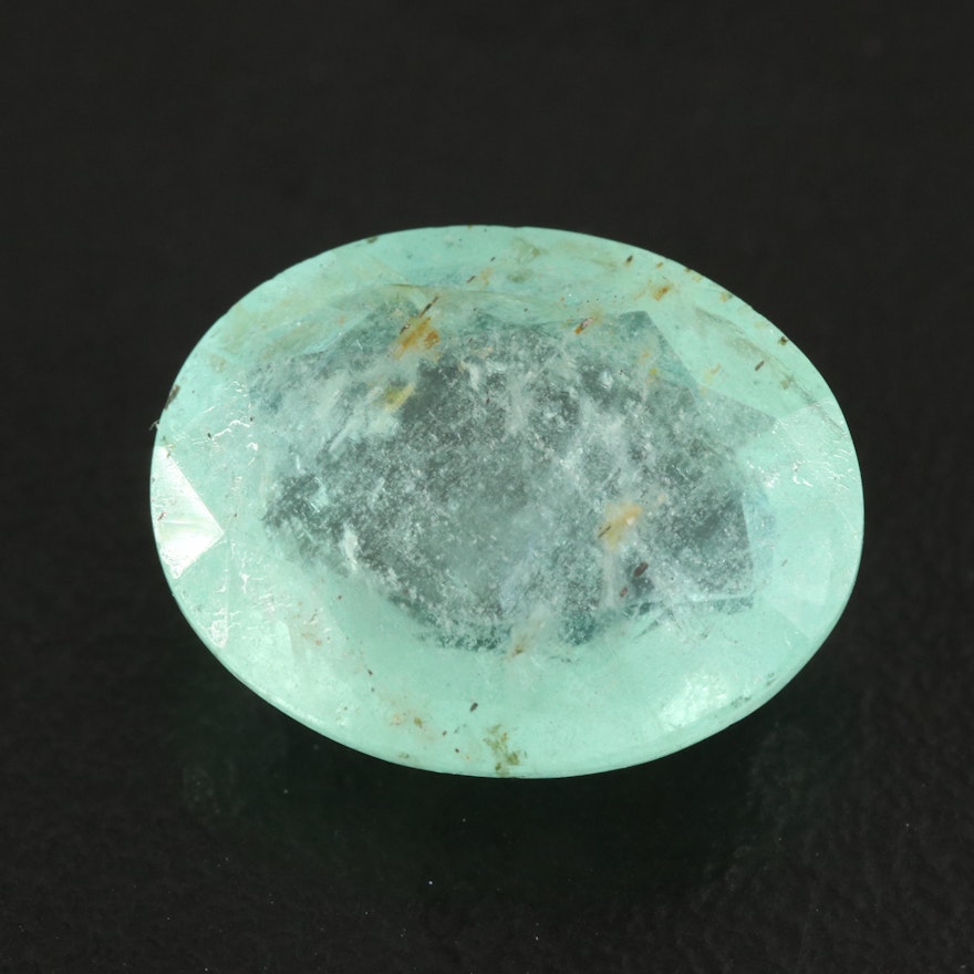 Loose 7.79 CT Oval Faceted Emerald