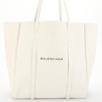 Balenciaga Everyday Tote in White Calfskin Leather