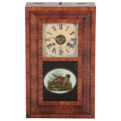 Seth Thomas Ogee Mantel Clock with Transfered Reverse Glass Panel