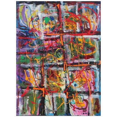 Jeffrey "Jeffro" Hollington Abstract Acrylic Painting "42," 2022