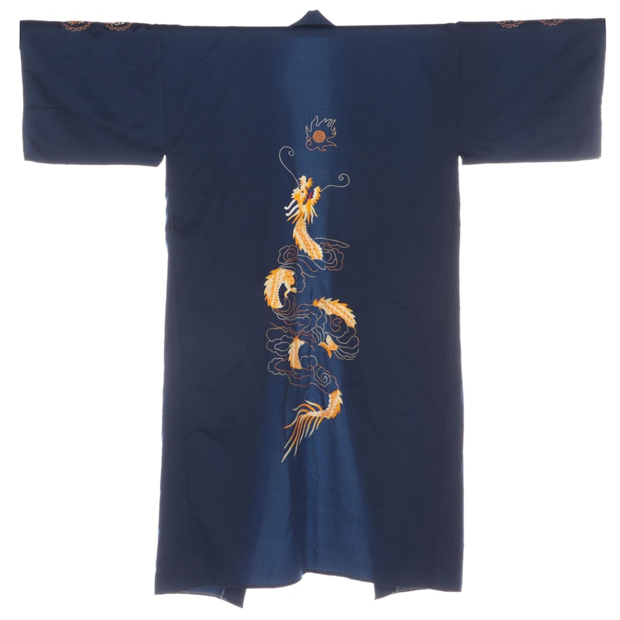 Dragon Embroidered Kimono Inspired Robe