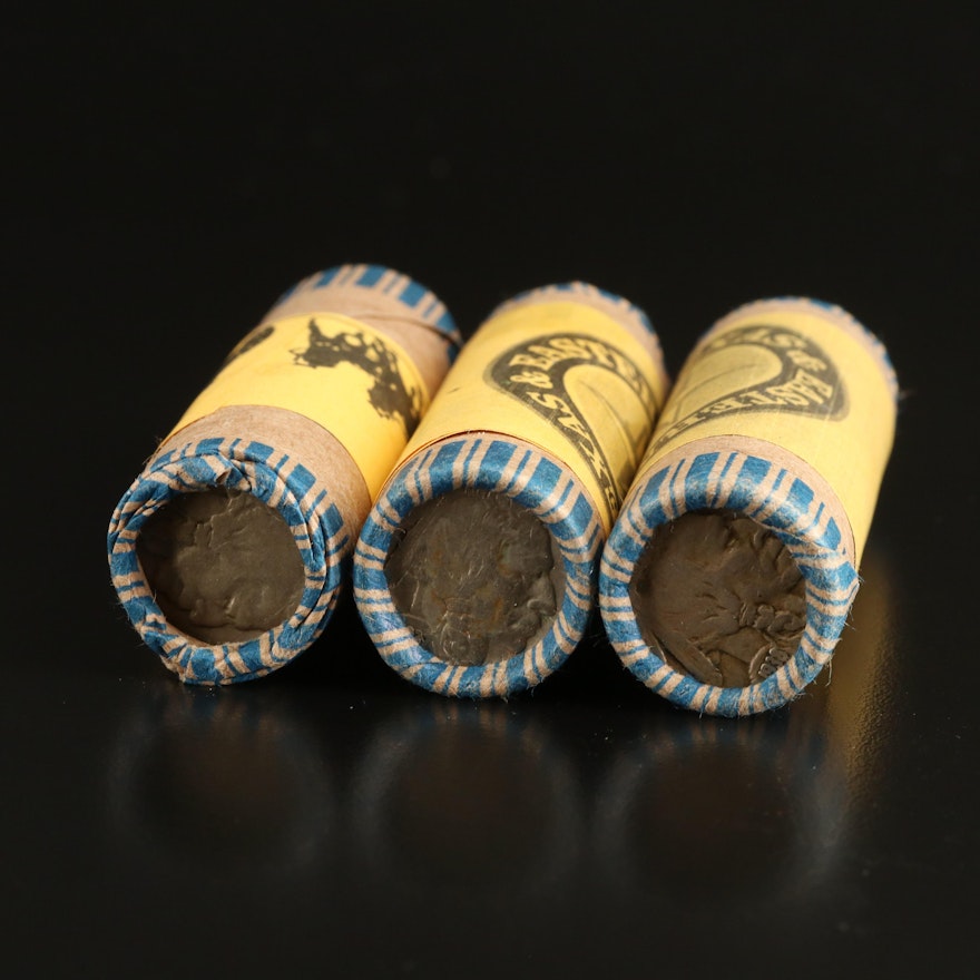 Three Rolls of U.S. Buffalo Nickels
