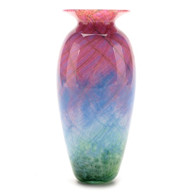 Nourot Cased Studio Art Glass Vase, 1982