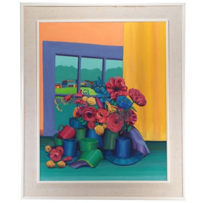 Suzie Wright Still Life Oil Painting "Within and Without IV," 1994