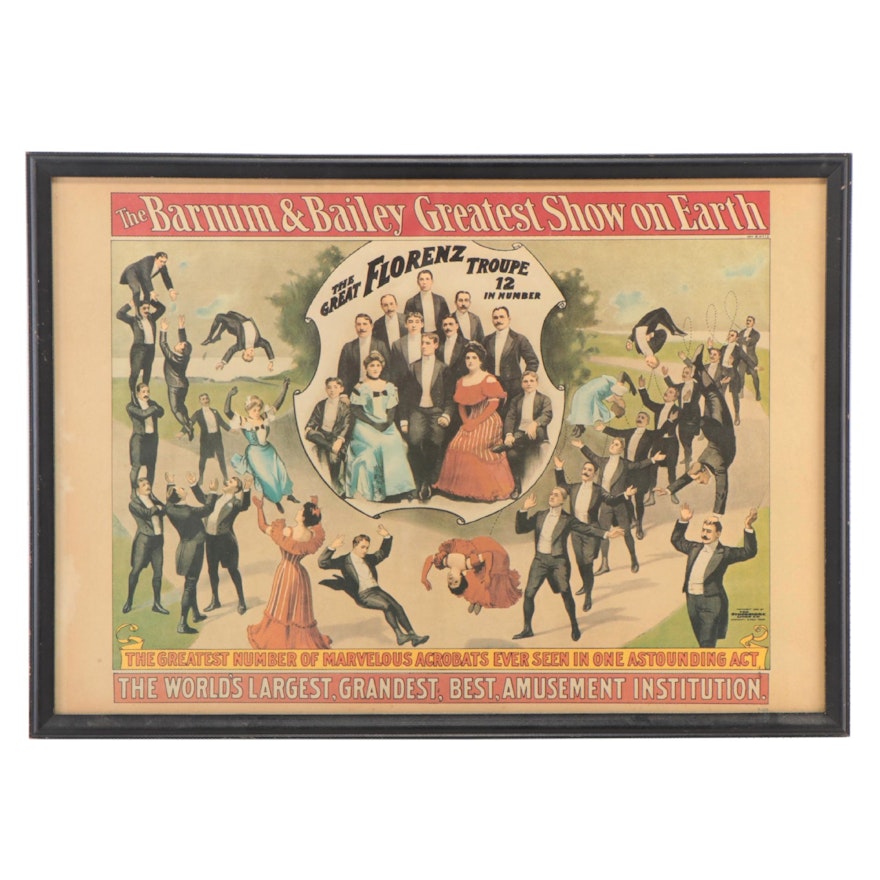 Barnum & Bailey and the Great Florenz Troupe Circus Poster