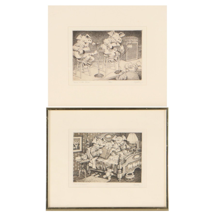 Dale Bradley Etchings, Late 20th Century
