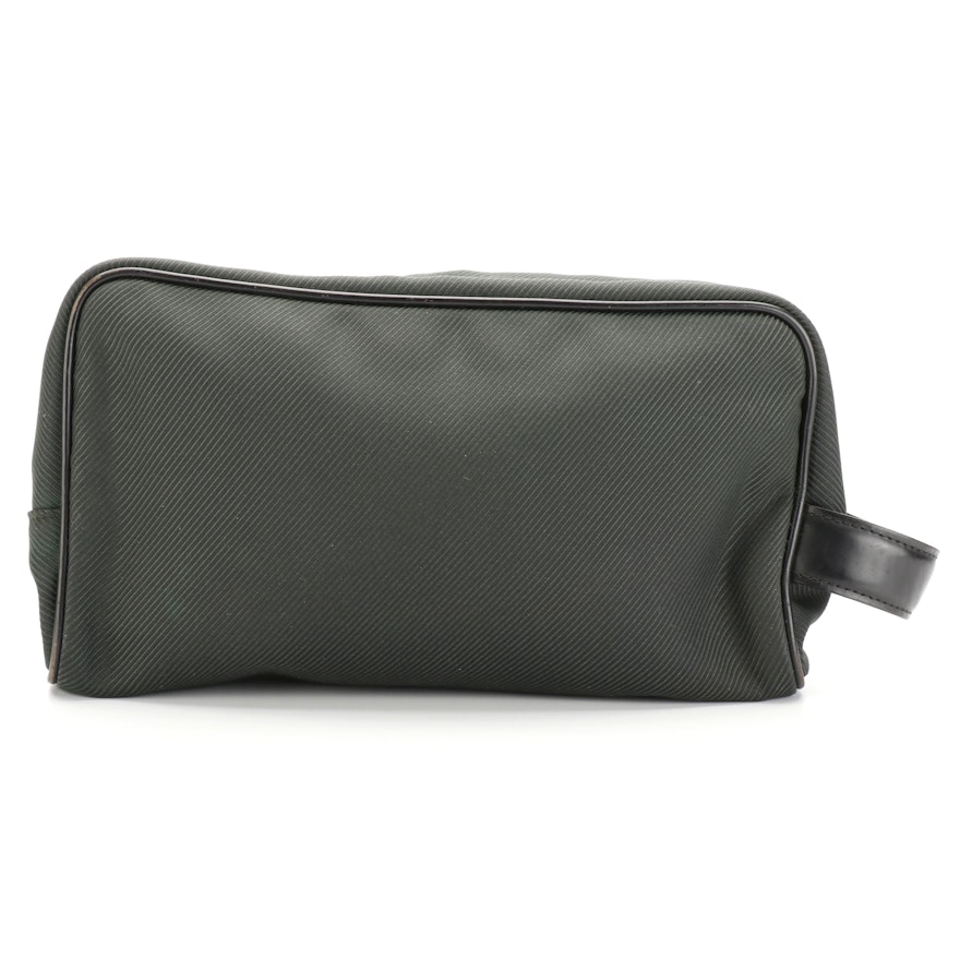 Louis Vuitton Palana Trousse Toiletry Case in Green Nylon and Black Leather