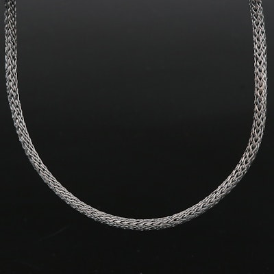Sterling Marcasite Wheat Chain Necklace
