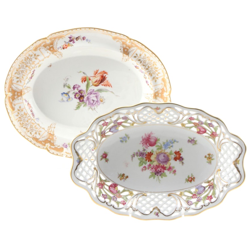 German KPM and Schumann Hand-Painted Porcelain Bowls