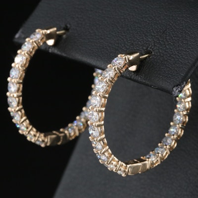 14K 2.82 CTW Lab Grown Diamond Inside-Out Hoop Earrings