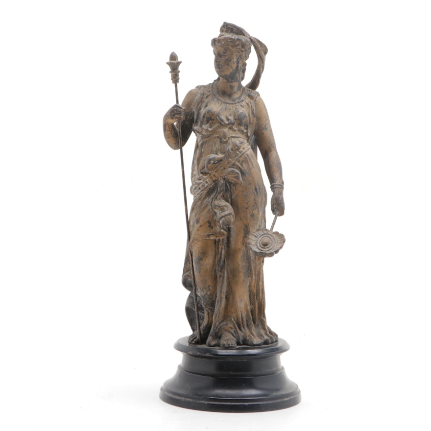 Cast Spelter Figure of Hera, Early 20th Century
