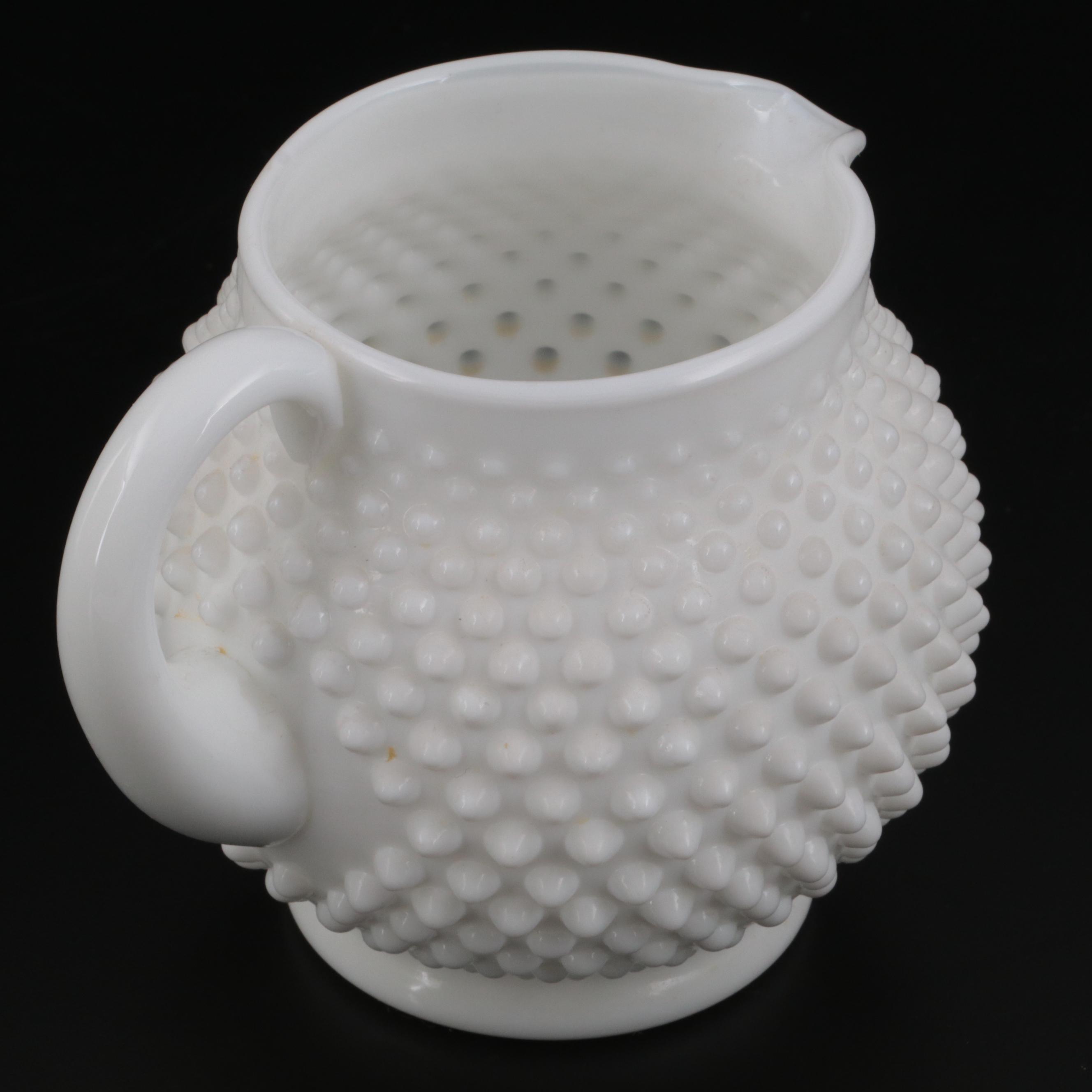 Fenton "Hobnail" Milk Glass Lemonade Set, Mid to Late 20th Century EBTH