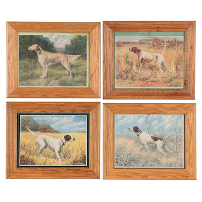 Offset Lithographic Hunting Dog Illustrations