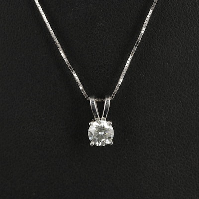 14K 0.51 CT Lab Grown Diamond Solitaire Pendant Necklace