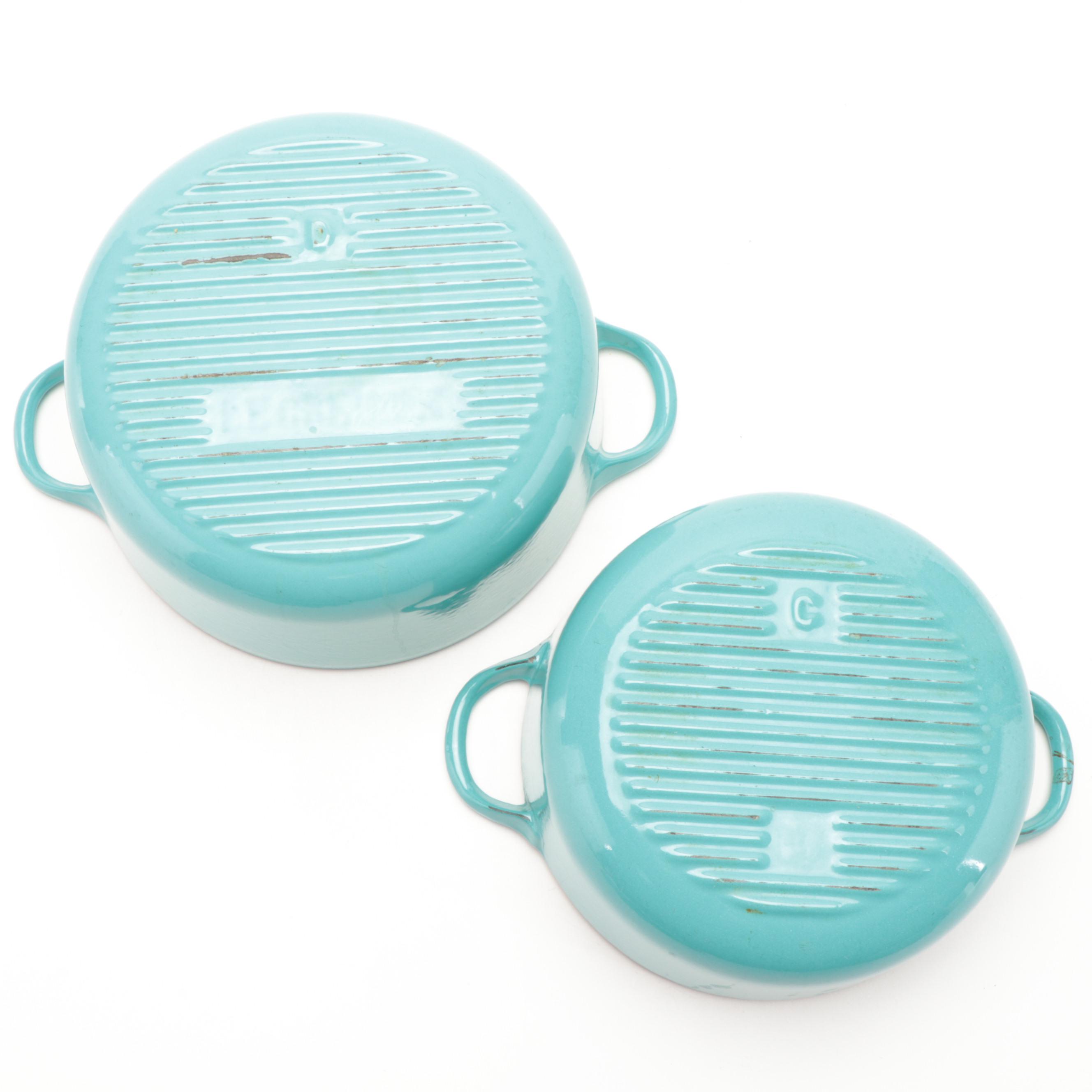 Le Creuset Turquoise Enameled Cast Iron Dutch Ovens and Sauce Pan EBTH