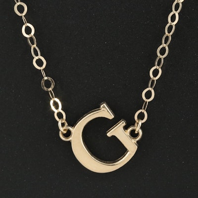 10K  "G" Initial Necklace