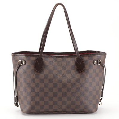 Louis Vuitton Neverfull PM Tote in Damier Ebene Canvas