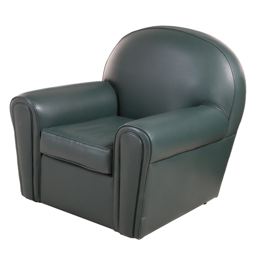 Westwood Industries Art Deco Style Green Leather Club Chair