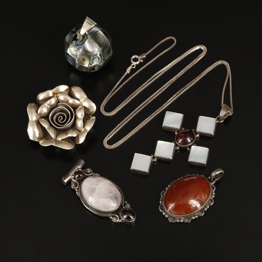 Sterling Jewelry Selection with Abalone Harmony Ball
