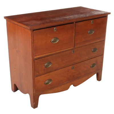 American Primitive Cherrywood Chest of Drawers, Mid-19th Century