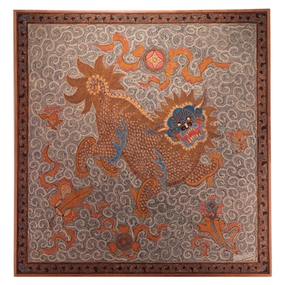 Chinese Batik Painting of Lion