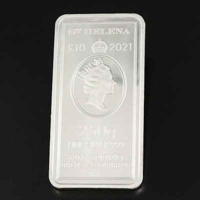 St. Helena 2021 Silver Bar Weighing 250 Grams