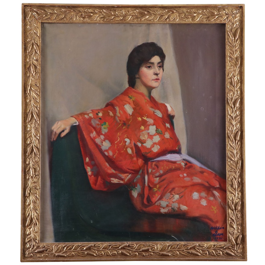 Wilbur G. Adam Portrait Oil Painting, 1921
