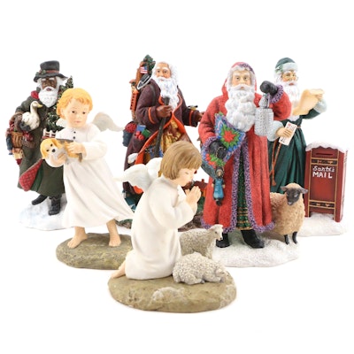 Pipka  "Amish Country Santa" with Other Christmas and Angel Figurines