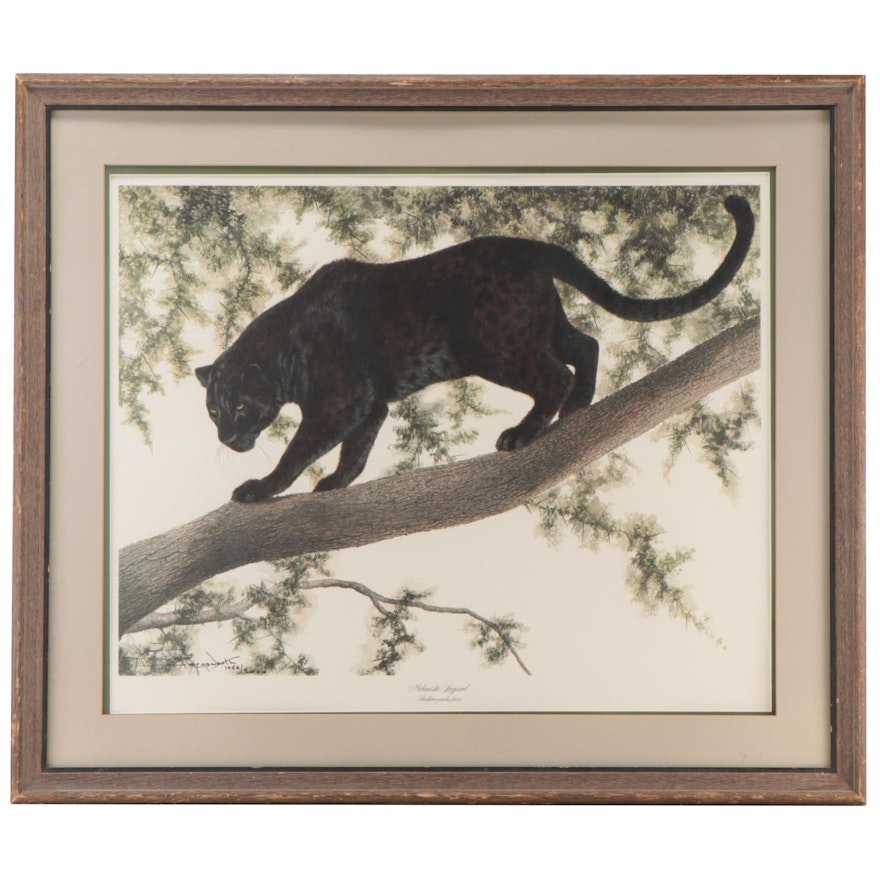 Imogene Farnsworth Offset Lithograph "Melanistic Leopard"