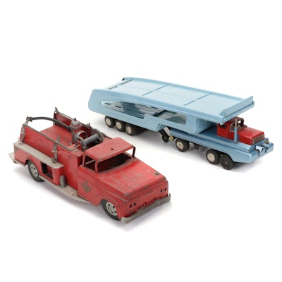 Tonka and SSS International Tin Toy Trucks, Mid-20th Century