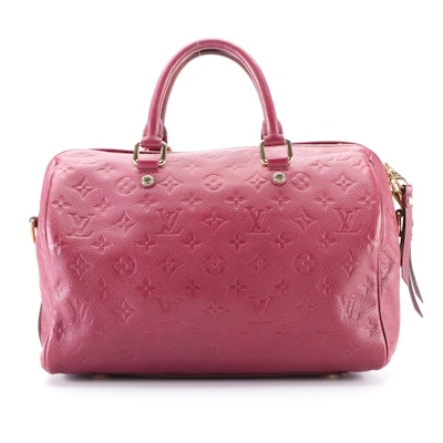 Louis Vuitton Speedy 30 Handbag in Aurore Empreinte Leather