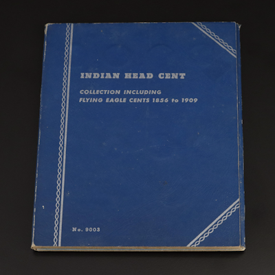 Partially-Filled Whitman Folder of Indian Head Cents, 41 Coins From 1857–1909