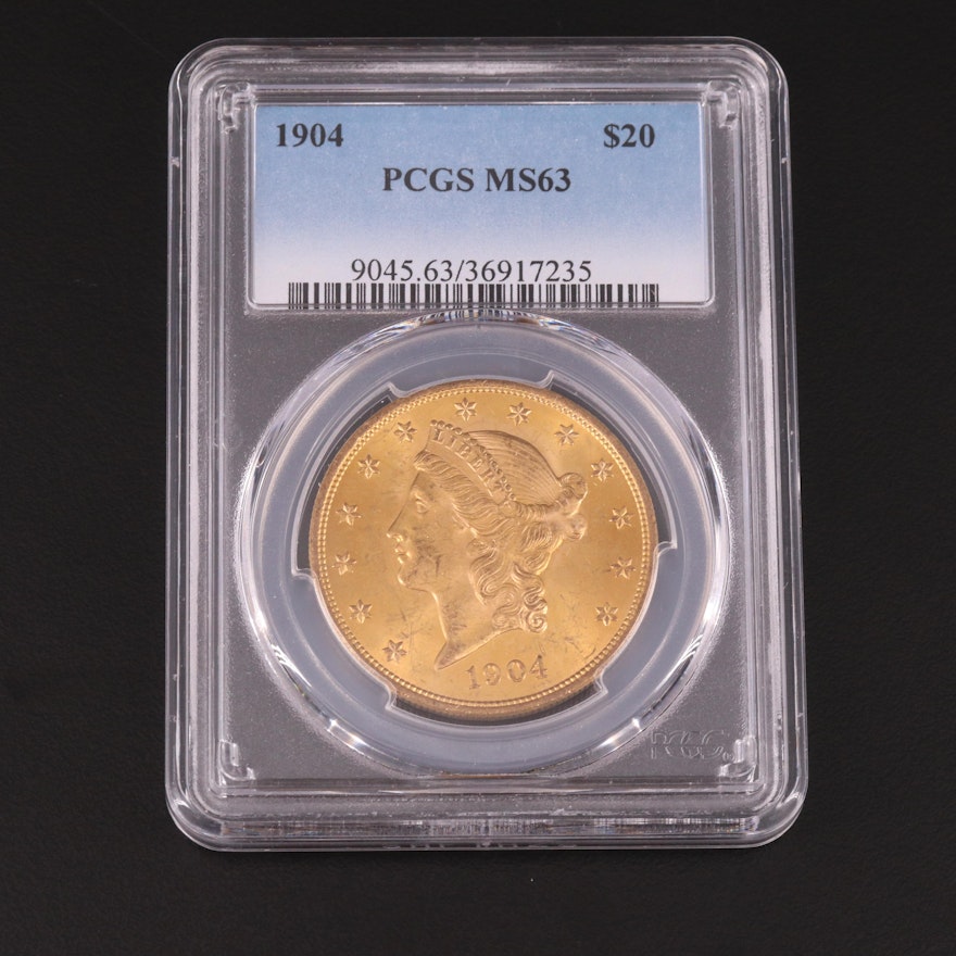 PCGS Graded MS63 1904 Liberty Head $20 Gold Coin