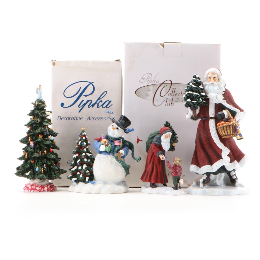 Pipka "Santa on Ice," "Felix, The Snowman," and Other Decorative Figurines