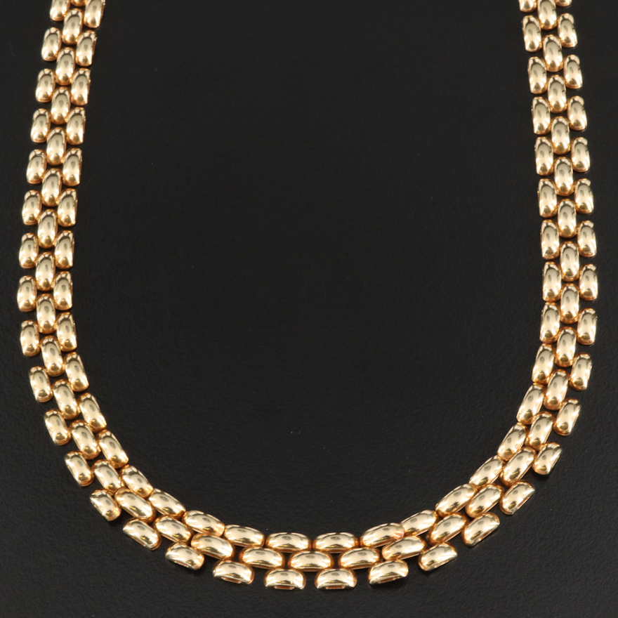 14K Italian Panther Link Necklace
