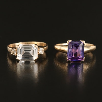 Vintage 10K Spinel and Sapphire Rings