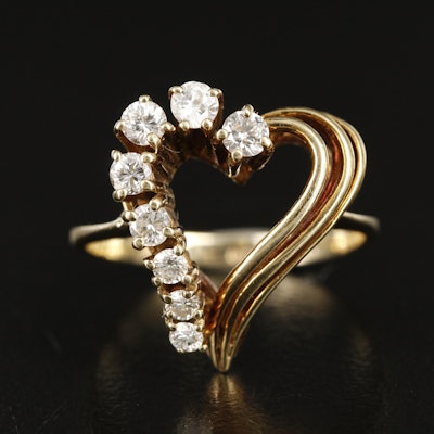 14K 0.40 CTW Diamond Heart Ring