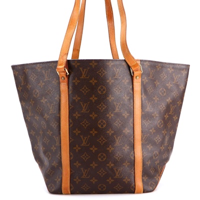 Louis Vuitton Sac Shopping Tote in Monogram Canvas and Vachetta Leather