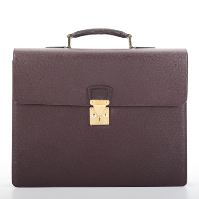 Louis Vuitton Robusto Briefcase in Bordeaux Taïga Leather