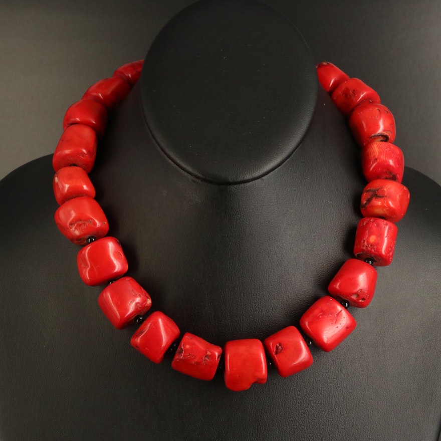 Erica Zap Designs Coral Necklace with Sterling Clasp