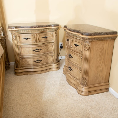 Pair of Michael Amini for AICO "Old World" Nightstands