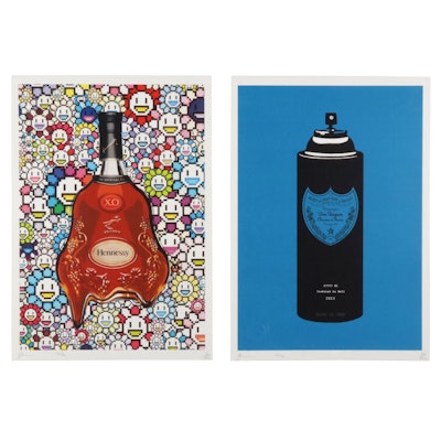 Death NYC Pop Art Graphic Print Featuring Hennessy and Dom Perignon Can, 2020